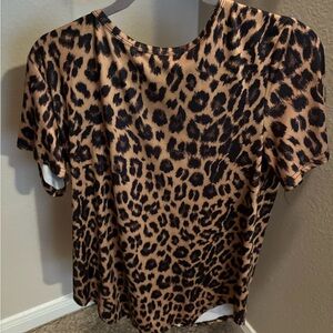 Crazy Train Cheetah Print Short Sleeve Top